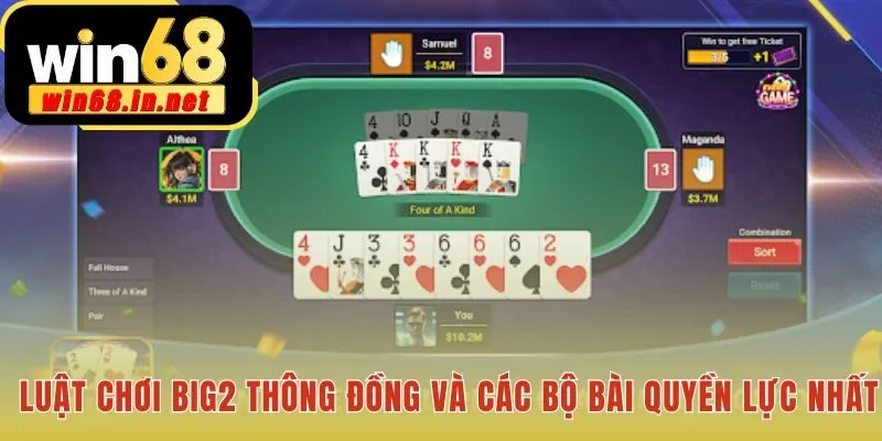 Luật chơi Big2 Thông Đồng định rõ sức mạnh qua chất và giá trị